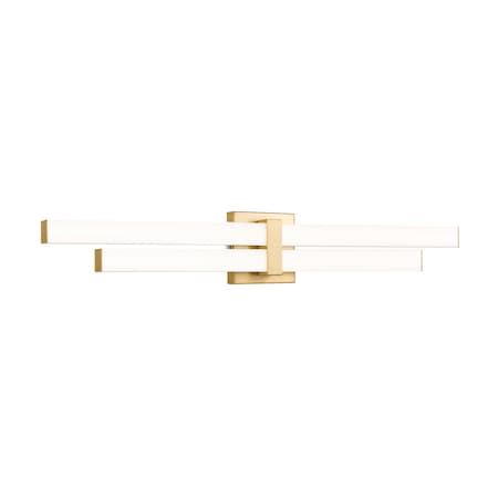 Z-Lite Zane Vanity, 2-Light, 32 In.W x 2.5 In.L x 5 In.H, Modern Gold/Frosted 1008-32W-MGLD-LED